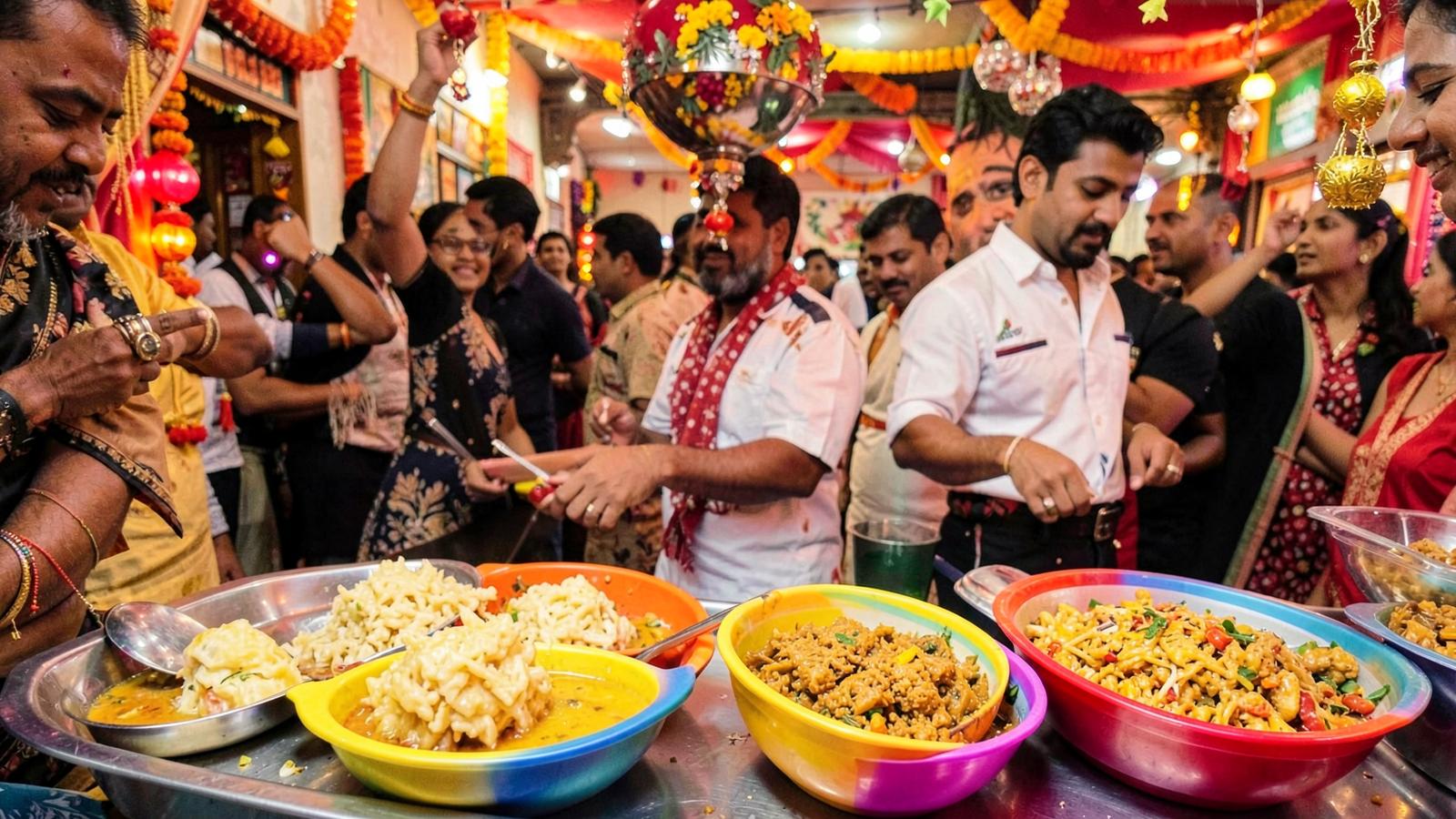 Welcome Caterers event setup in Pune — chaat counter