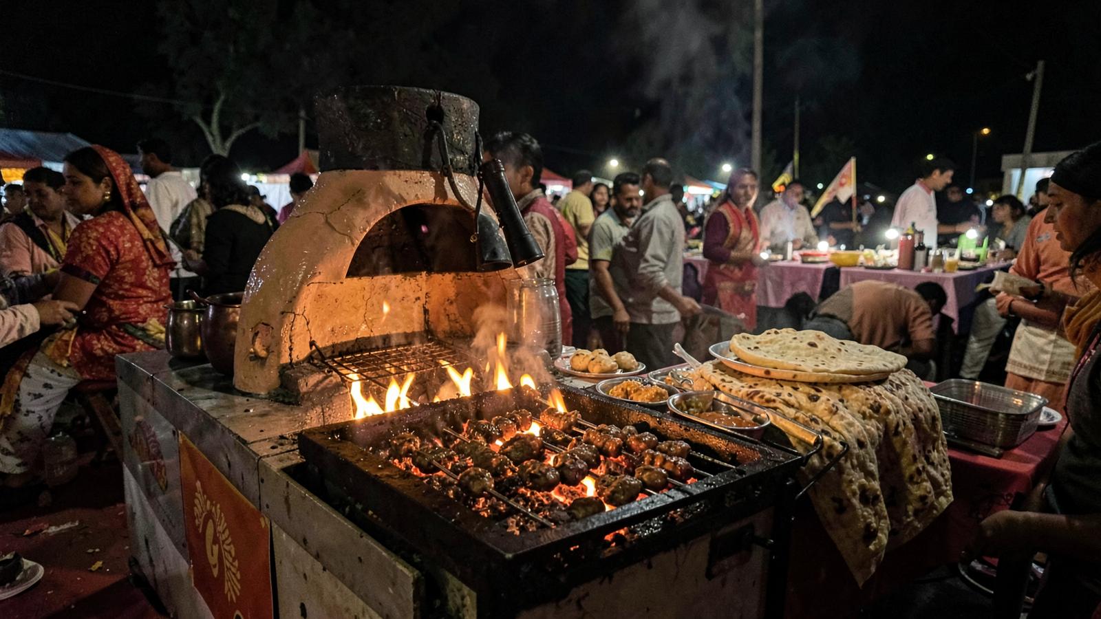 Welcome Caterers event setup in Pune — tandoor counter